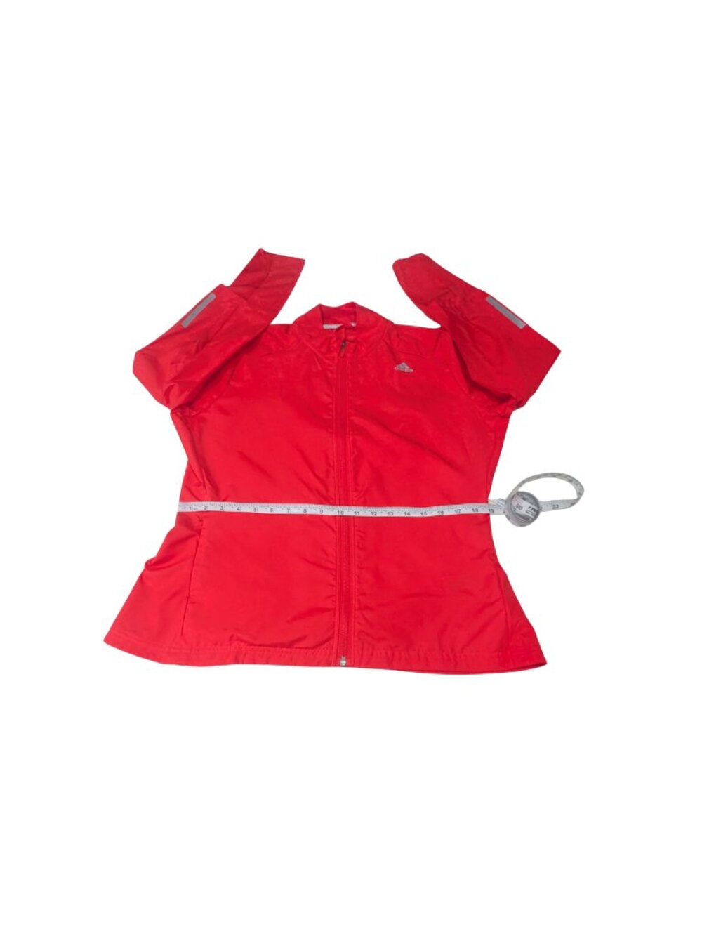 Adidas Climalite Women’s Running Jacket Size L Coral Red Reflective - Picture 8 of 8